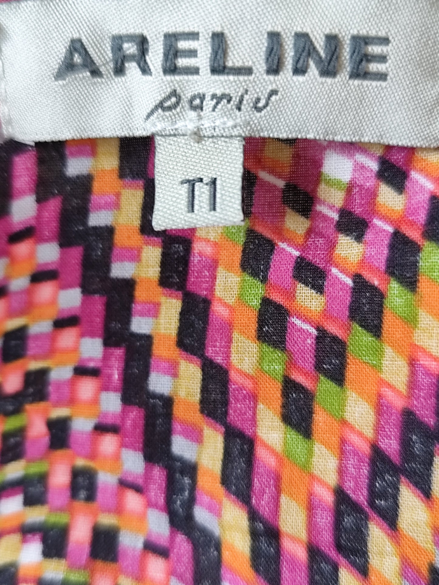 Robe géométrique colorée 100% coton – Taille 38/40