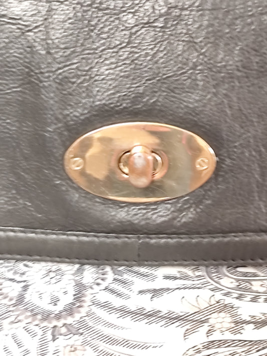 Sac cartable noir en cuir – Minelli – 36x20x10 cm