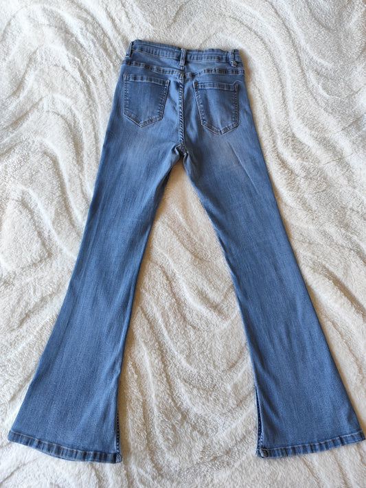 👖 Jean Évasé Nina Carter  – Bas Fendu & Effet Stretch - Taille 40