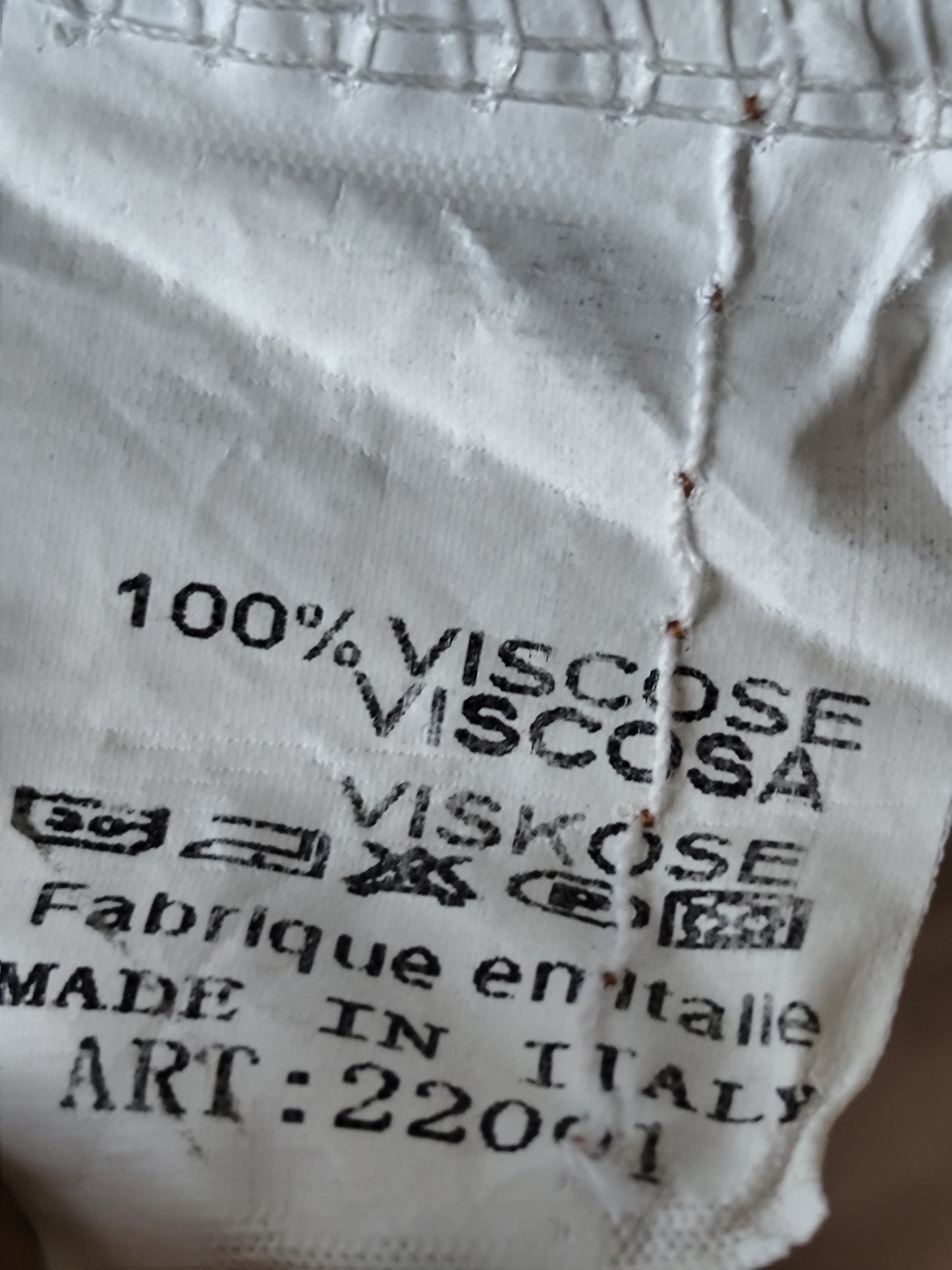 Chemise vintage beige imprimé abstrait –  Taille estimée 38/40