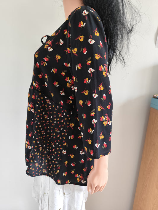 Blouse fluide à fleurs Christine Laure – taille 40/42