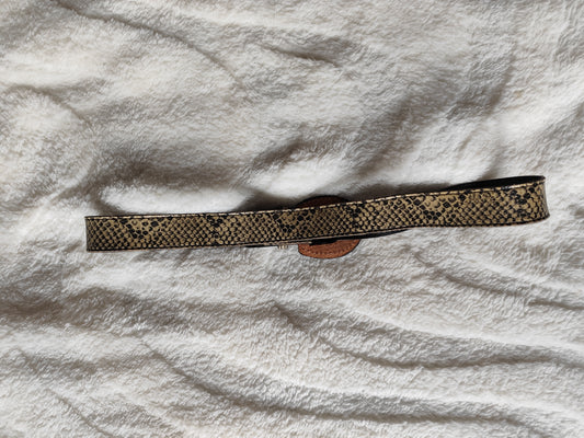 Ceinture serpent bronze doré – Cuir véritable – Made in France - 100 cm