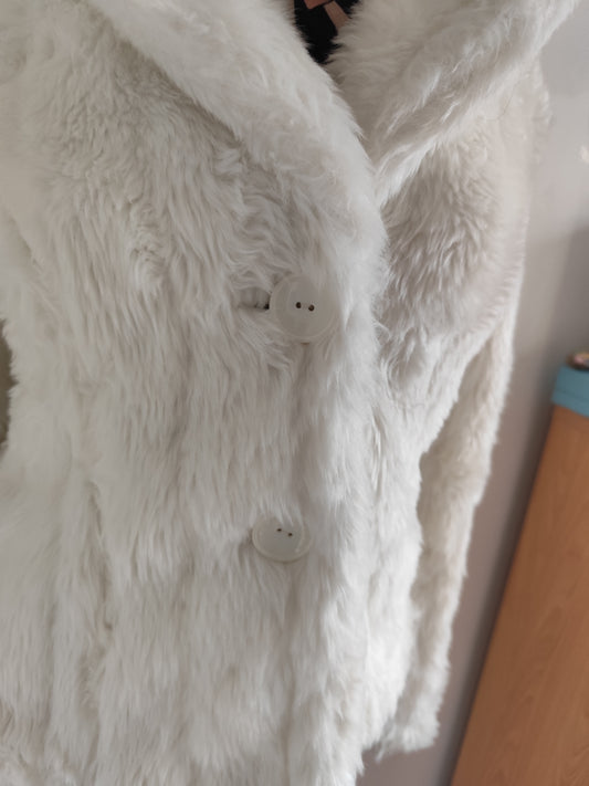 Veste fausse fourrure blanche Ici et Maintenant – T. 38