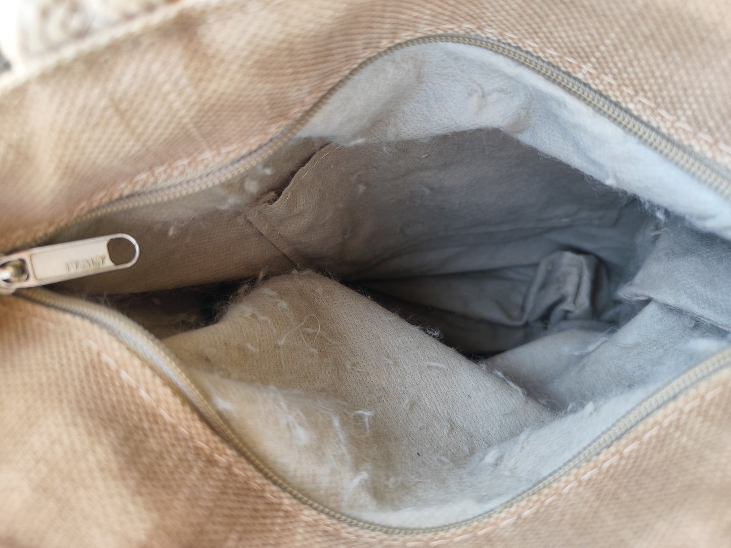 Sac cabas beige tressé et tissu