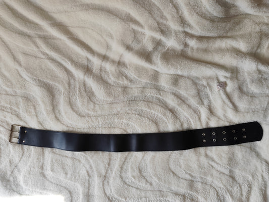 Ceinture large bleu marine – double ardillon - 105 cm