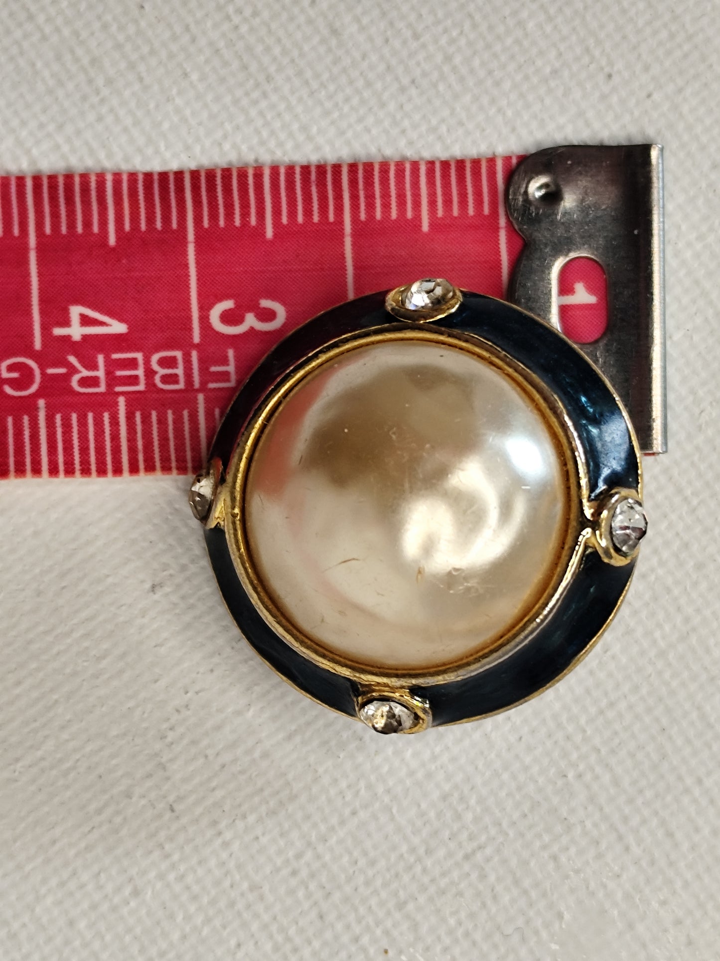 Boucles d'oreilles vintage à clip – Perle & Strass ✨