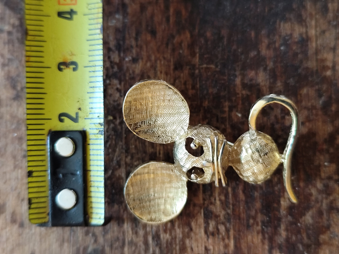 Broche vintage petite souris dorée