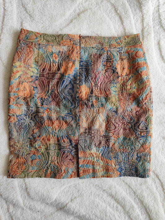 Jupe droite Amalfi – Multicolore texturée – Taille 40/42