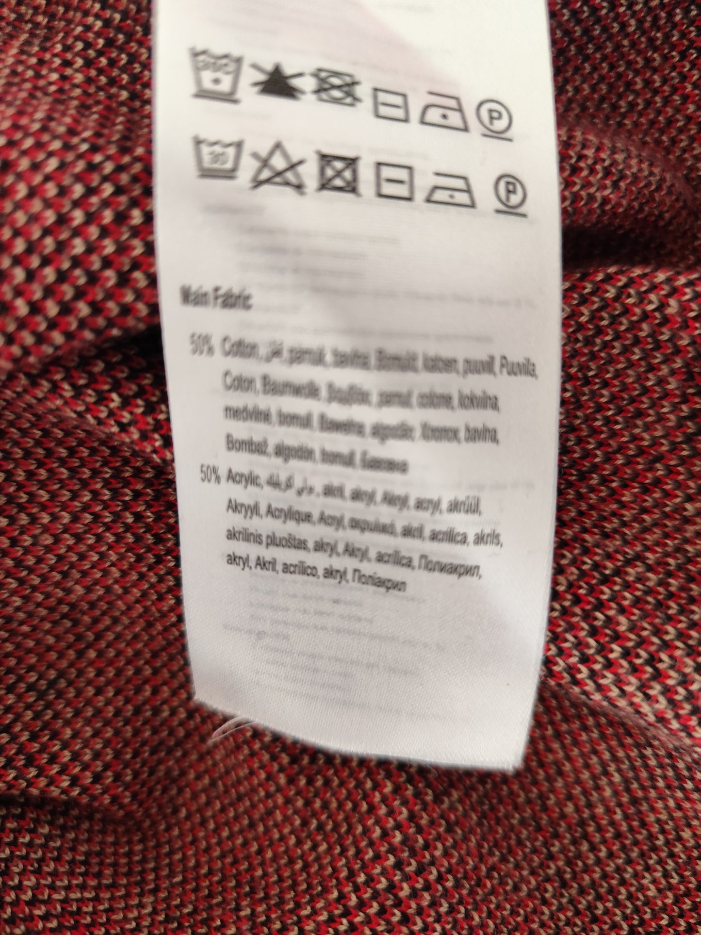 Pull coupe droite rouge à motifs fleurs Brandtex – Taille 38/40