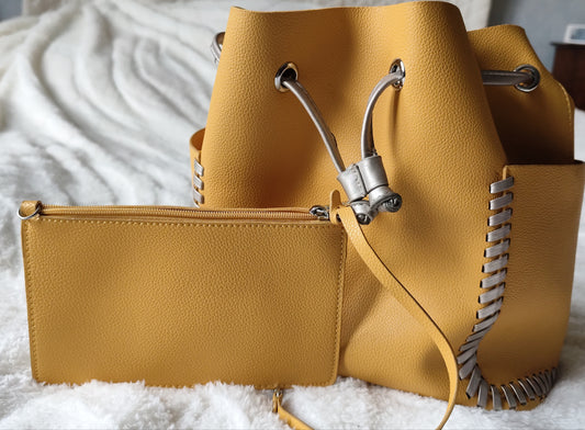 Sac Seau Moutarde + Pochette – Tom & Eva