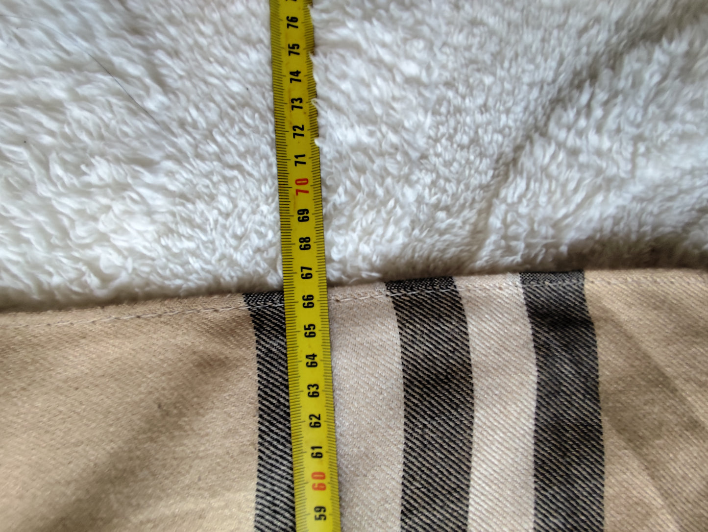 Écharpe motif tartan beige, rouge et noir - 196 x 66 cm