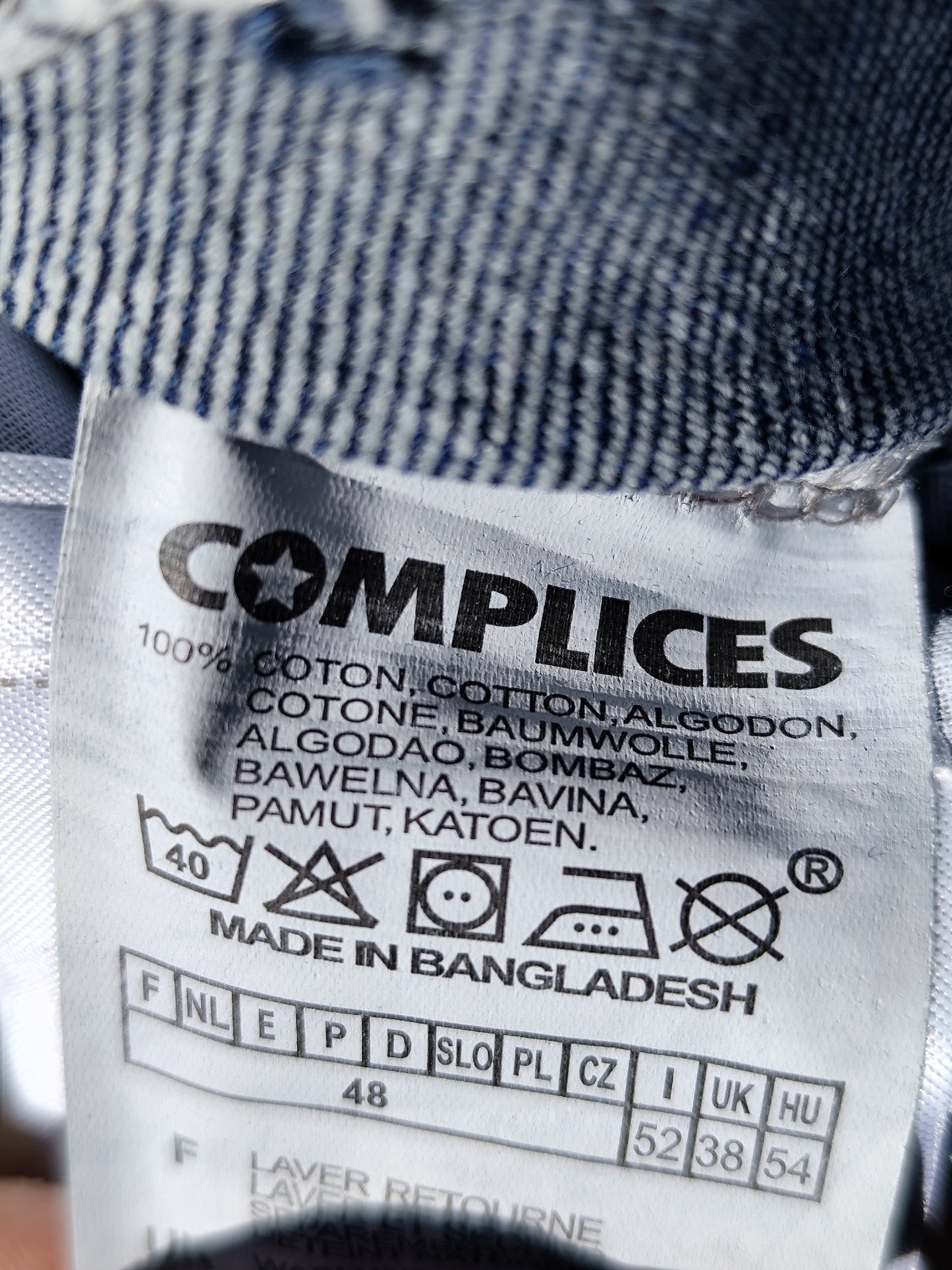 Jean Homme Vintage Complices – Coupe Droite – Bleu Authentique - Taille 48