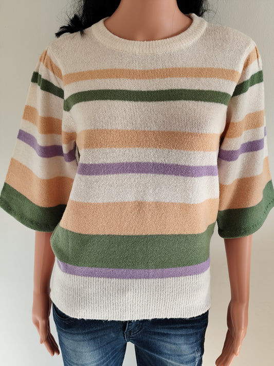 Pull léger à rayures pastel Influx – T. 38/40