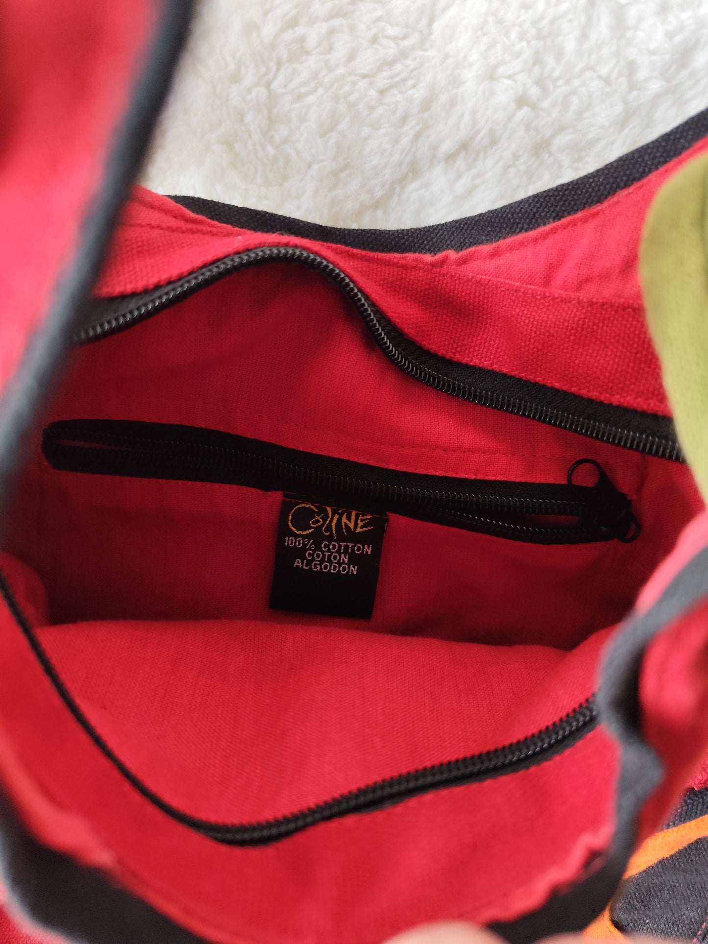 Sac Coline multicolore – coton doublé – style ethnique