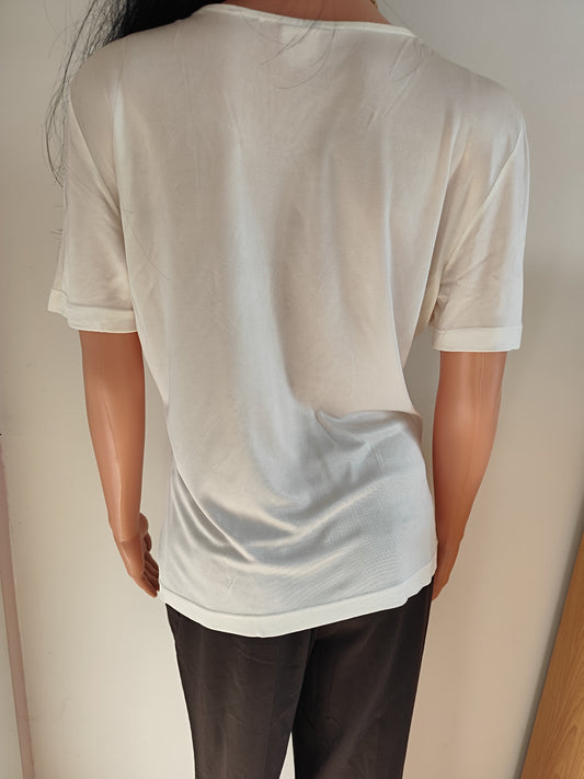 🤍 Look Complet Élégance Naturelle – Blouse Blanche & Pantalon Marron - Taille 38/40