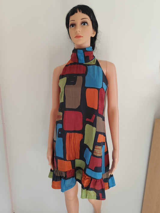 Mini-robe graphique en soie Lavand – Taille S