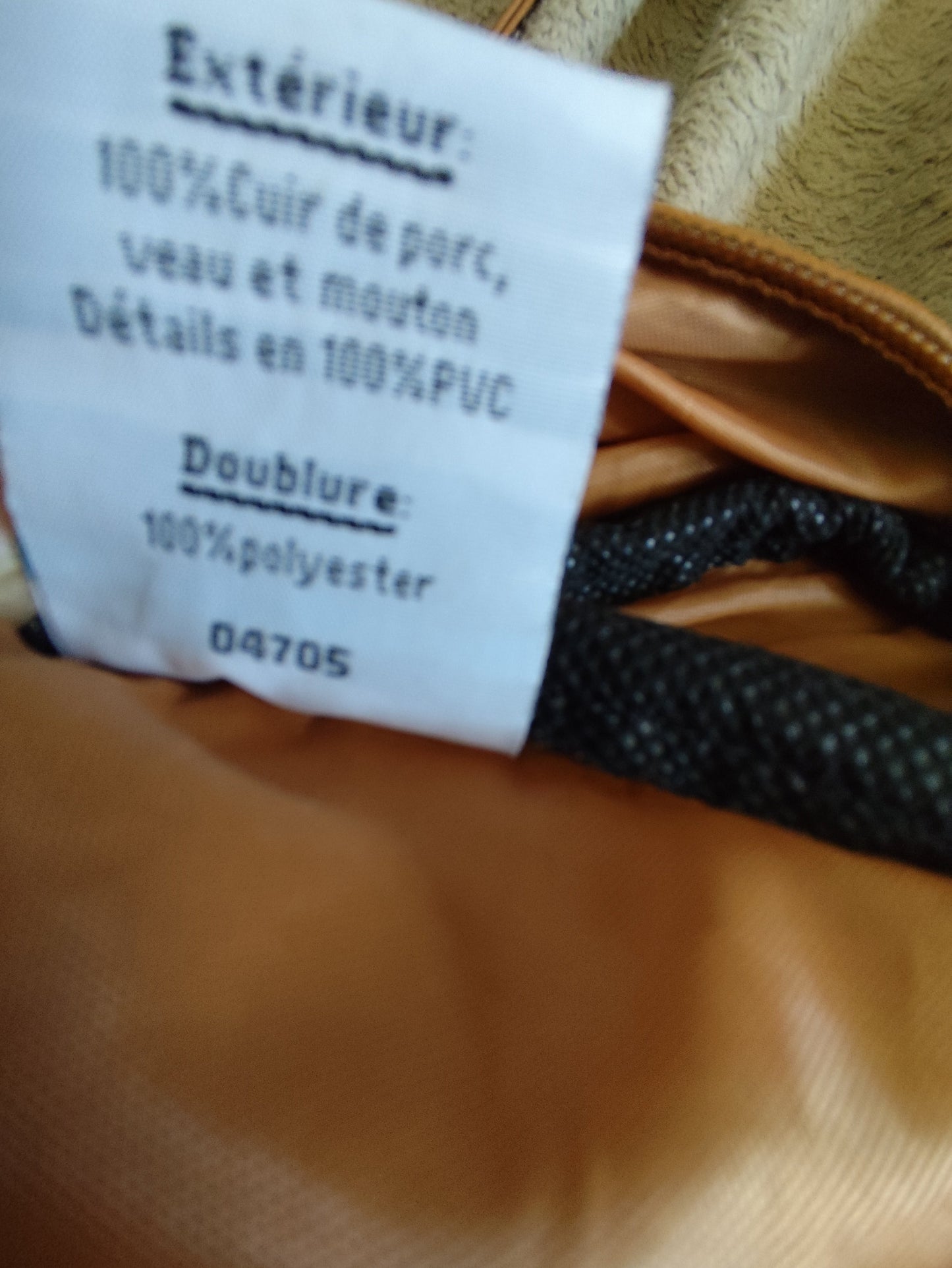 Sac camel en patchwork de cuir véritable - Vintage