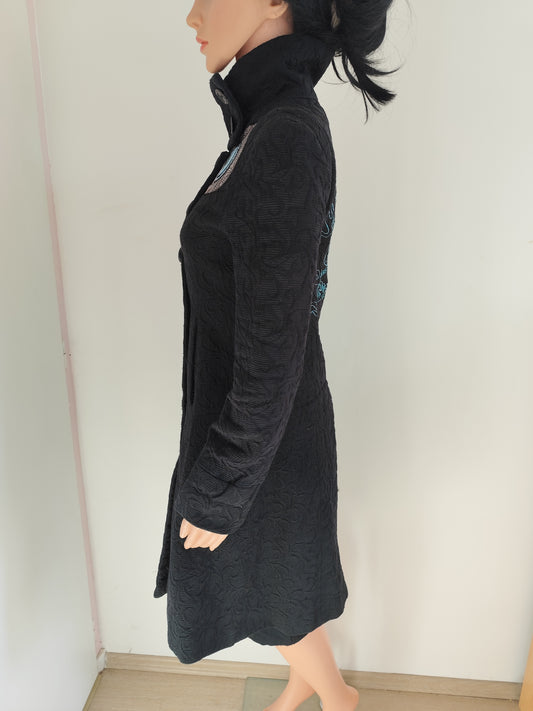 Manteau Desigual noir brodé – T. 38 (convient 36/38)