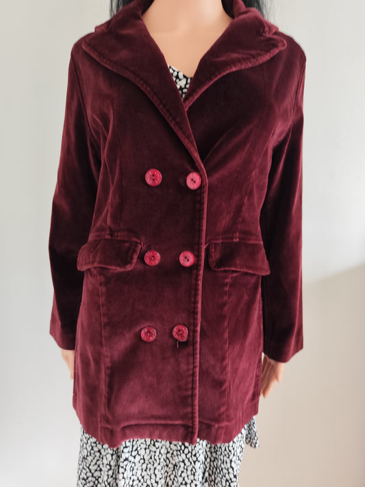 Veste en velours bordeaux Boutique Chipie vintage – taille M 38/40