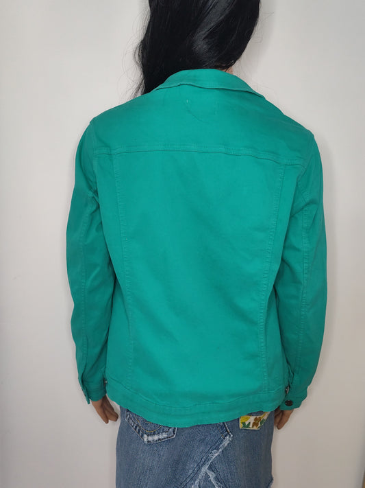Veste Coton Vert Afibel – Casual & Élégante - Taile 38/40