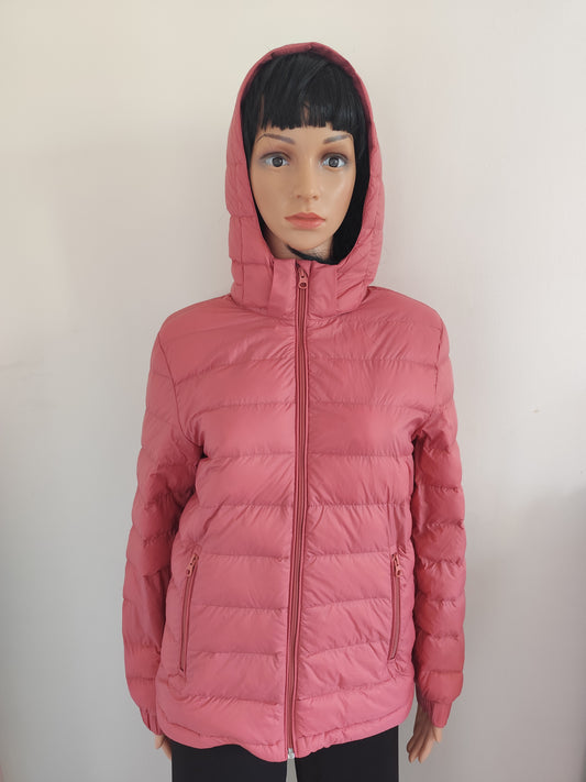 Doudoune légère rose à capuche – Taille 36
