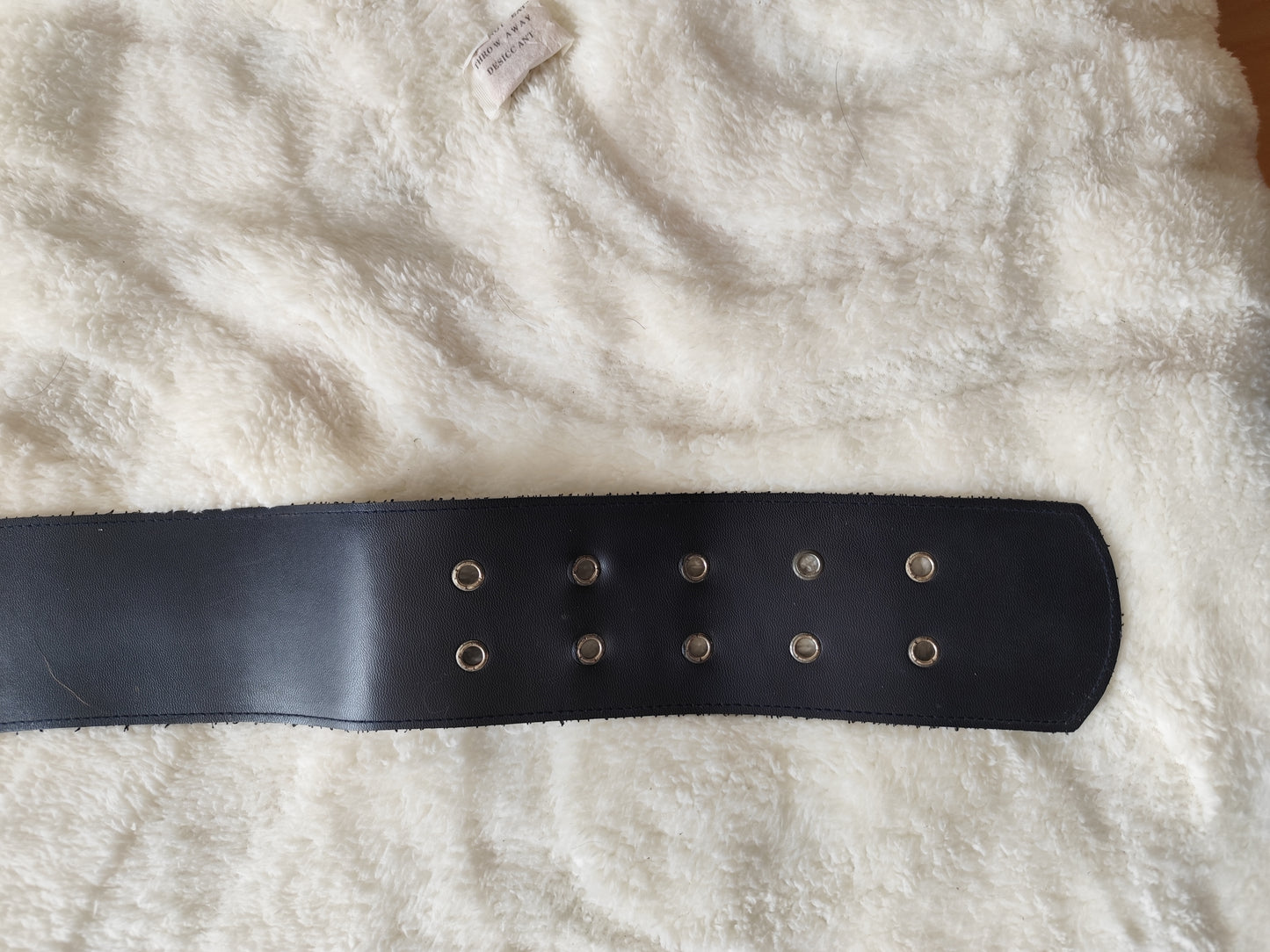 Ceinture large bleu marine – double ardillon - 105 cm