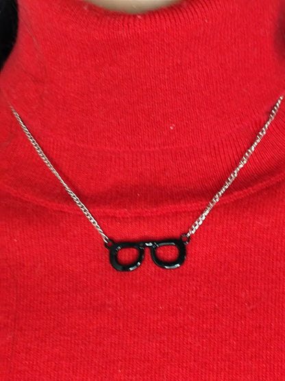 Collier Argenté avec Pendentif Lunettes – Look Fun et Original