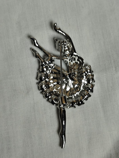 Broche Ballerine Étincelante en Strass