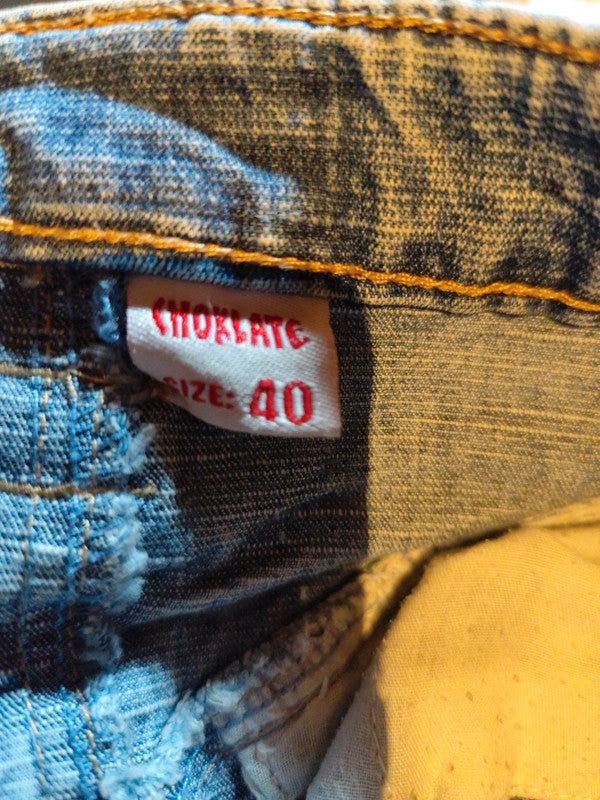 Jupe en Jean & Dentelle Choklate Paris – Style Bohème Chic - Taille 40