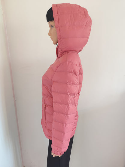 Doudoune légère rose à capuche – Taille 36