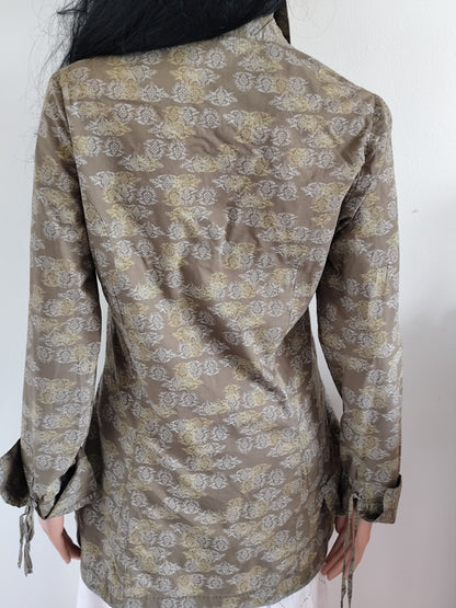 Tunique Miss Captain kaki motifs floraux – Taille 38