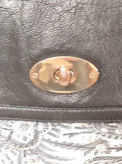 Sac cartable noir en cuir – Minelli – 36x20x10 cm