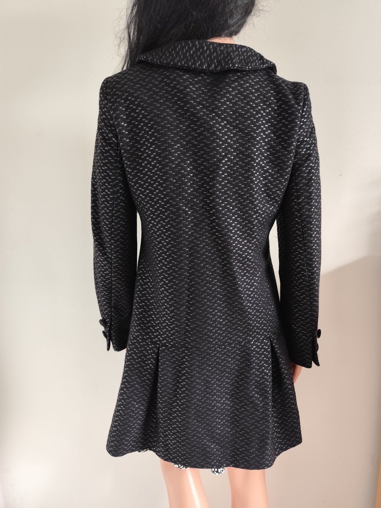 Manteau noir texturé à col structuré– Naf naf – Taille 38