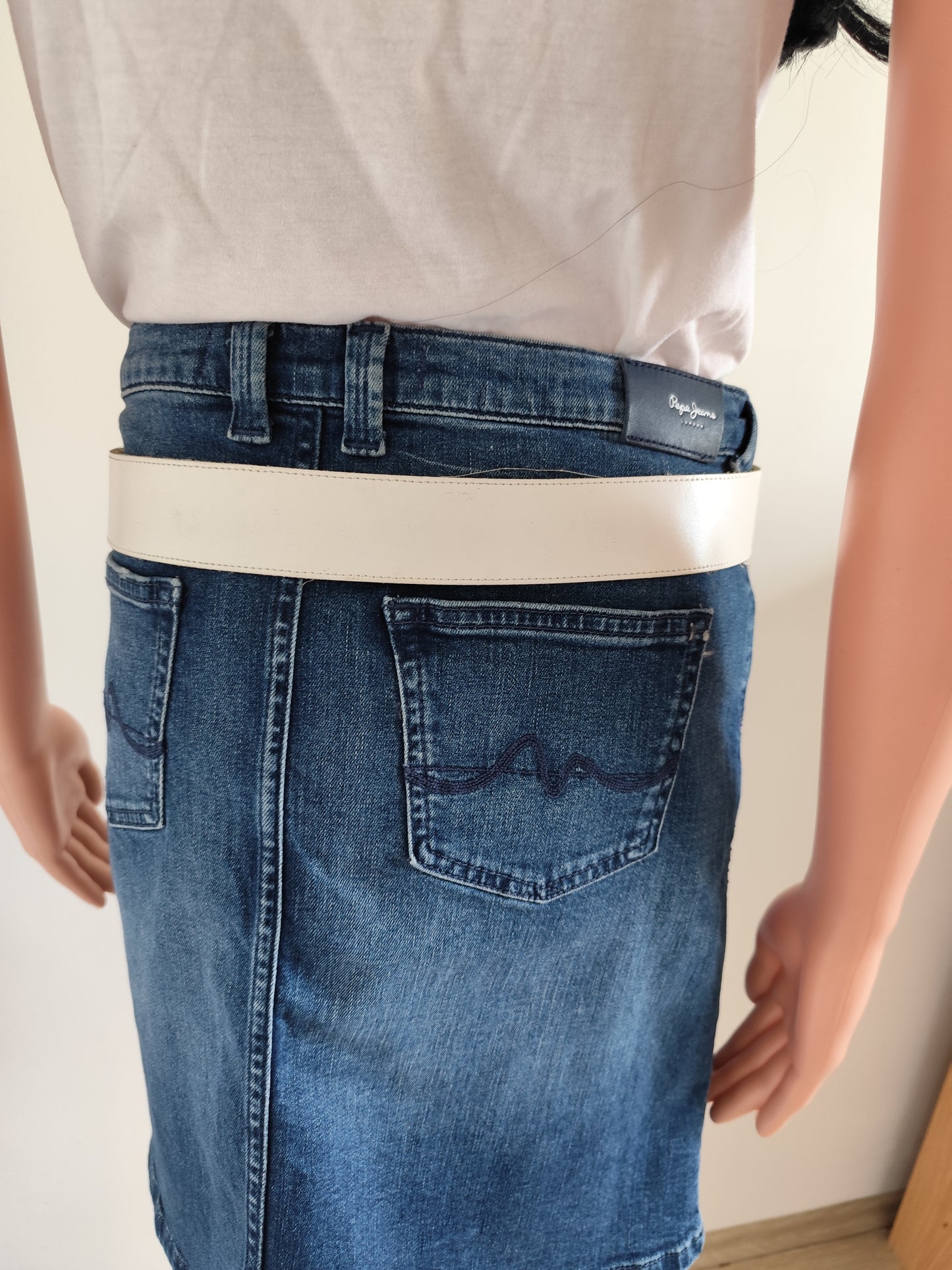 Ceinture cuir véritable blanche – 85 cm