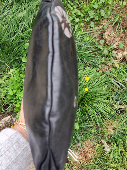 Sac besace Mandarina Duck noir motifs fleurs – 26 x 23 cm