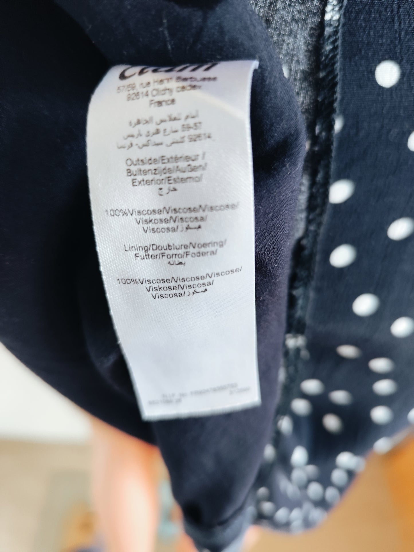 Robe fluide à pois bleu marine – style rétro-chic - Taille 36/S