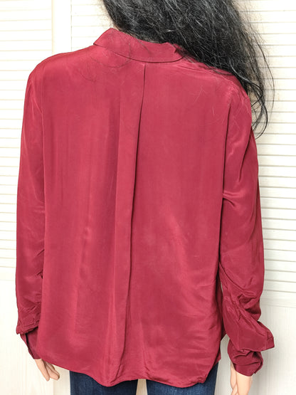 Chemise en soie COS bordeaux - Taille 38