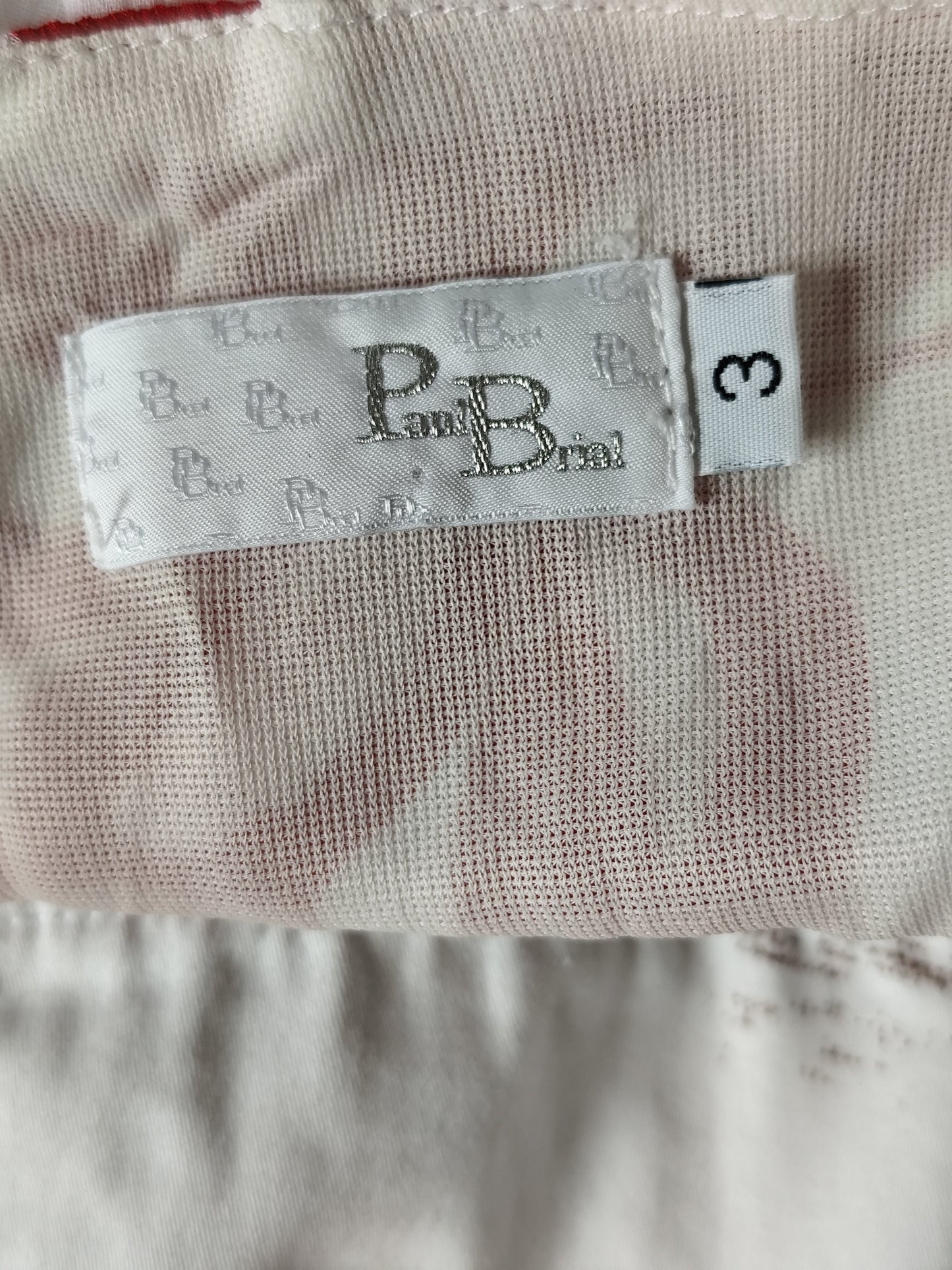 Tailleur Paul Brial – motif floral rouge & chocolat – Taille 3/40 haut et 4/42 jupe