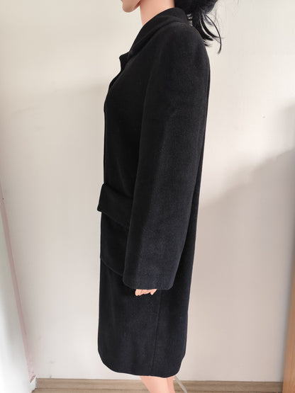 Manteau noir long vintage  – Taille  40/42