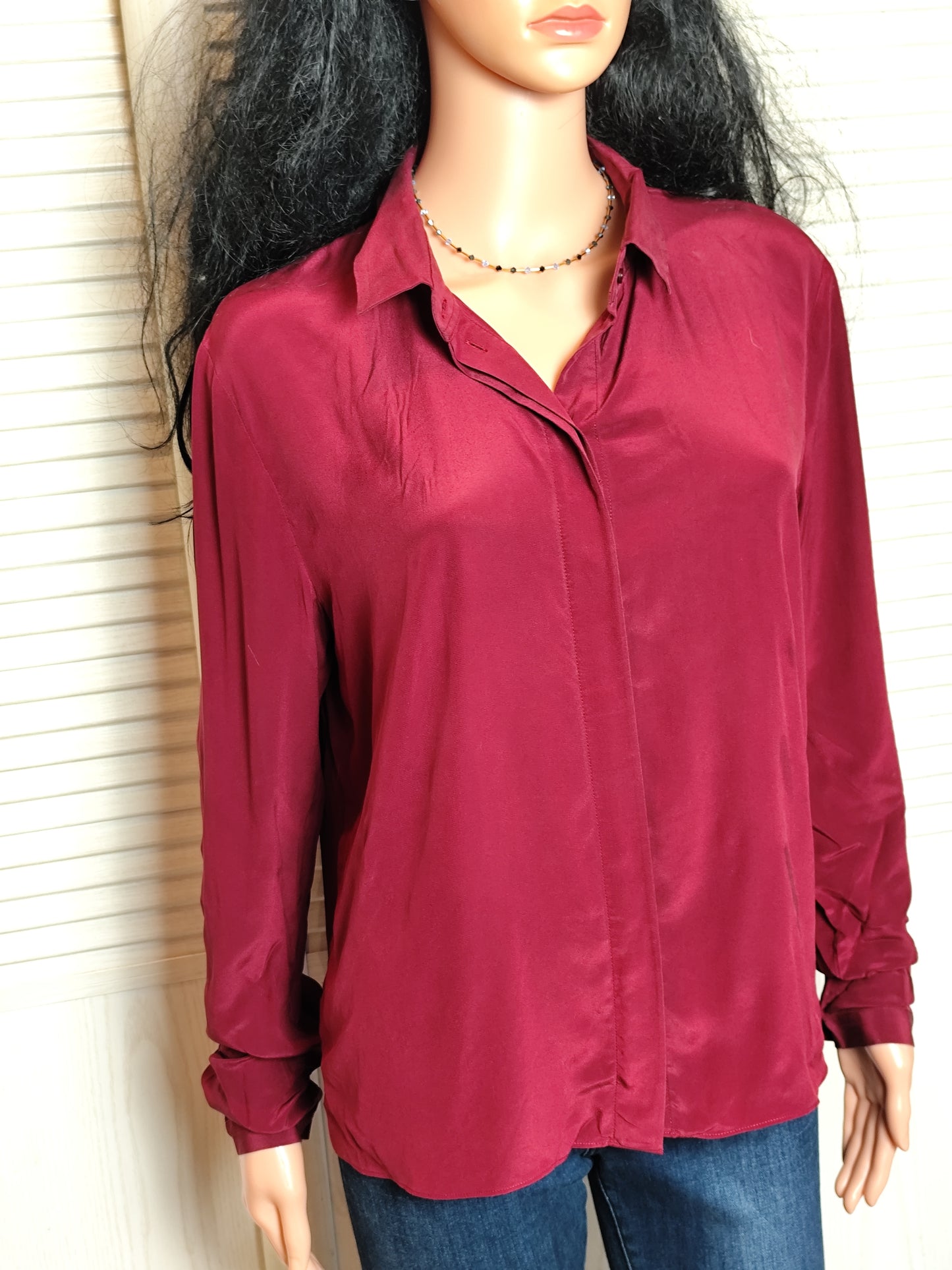 Chemise en soie COS bordeaux - Taille 38