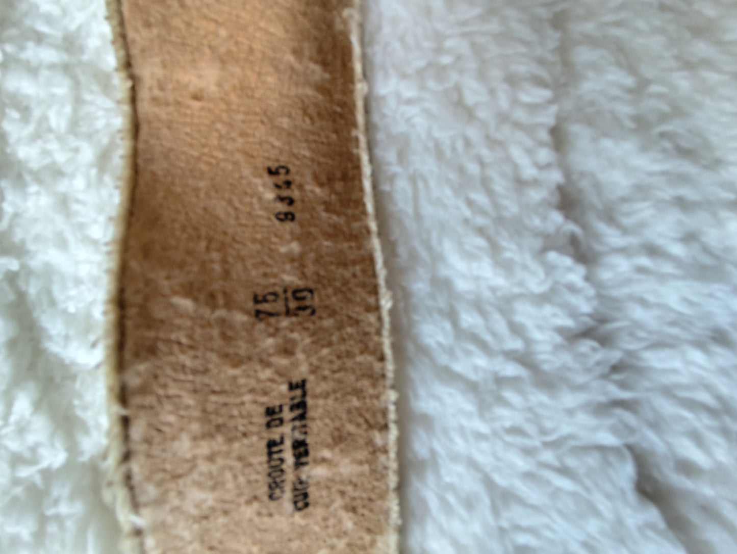 Ceinture cuir véritable blanche – 85 cm