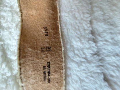 Ceinture cuir véritable blanche – 85 cm