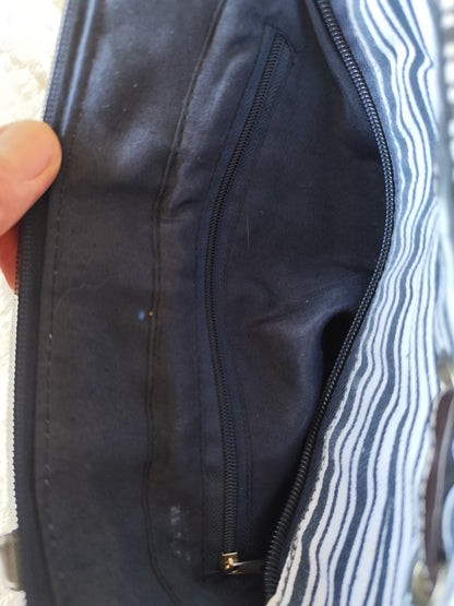 Sac Cabas Rayé en Toile – Noir & Blanc – Style Casual Chic