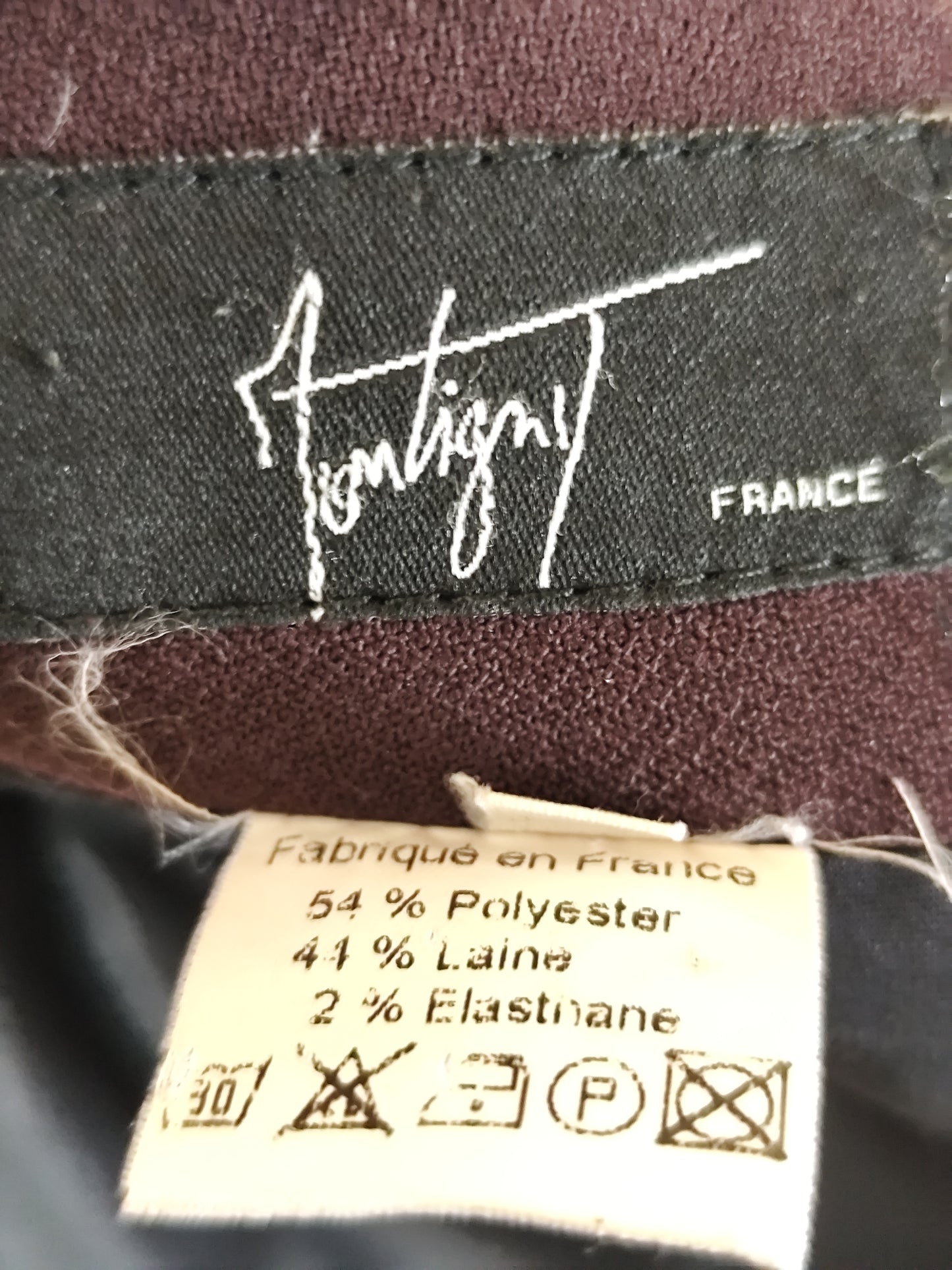 Tailleur jupe couleur prune Montigny Paris – Veste 44 / Jupe 42