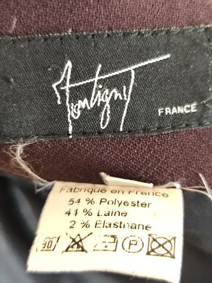 Tailleur jupe couleur prune Montigny Paris – Veste 44 / Jupe 42