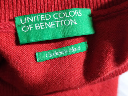 🔥 Pull Rouge Col Montant Benetton – Douceur & Élégance - Taille 38/40