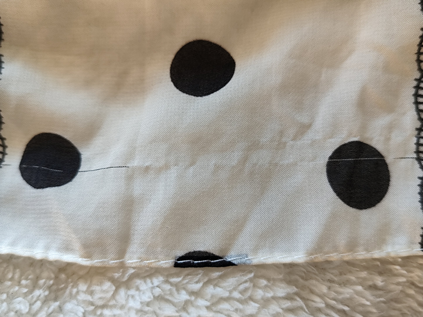 Foulard long à pois noir & blanc - style rétro chic 154x74 cm