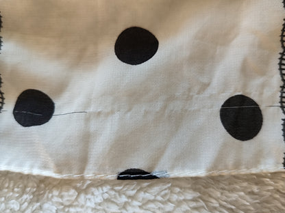 Foulard long à pois noir & blanc - style rétro chic 154x74 cm