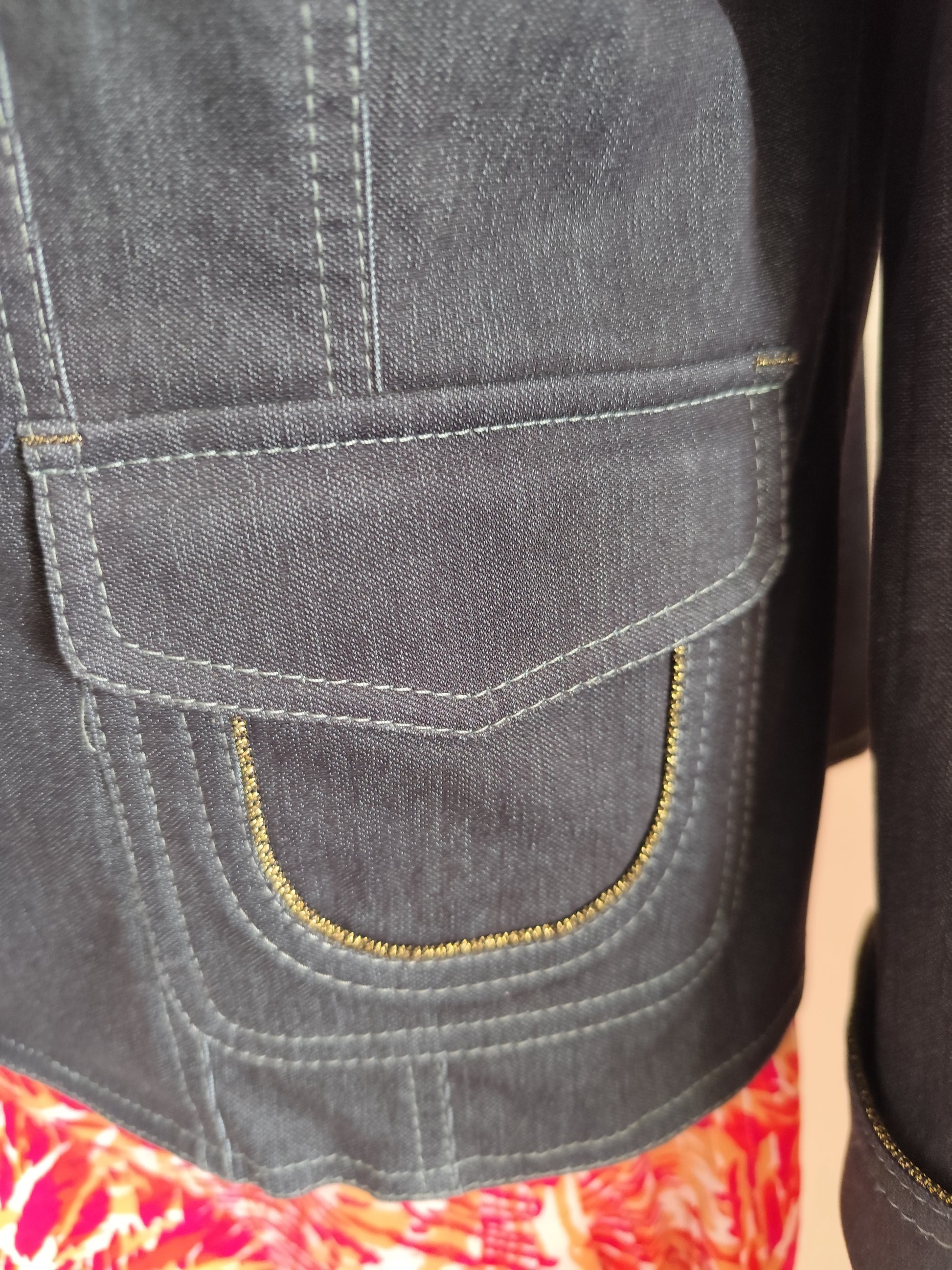 Giacca Oblique Denim di cotone grezzo blu Giacca Oblique Denim di cotone grezzo blu