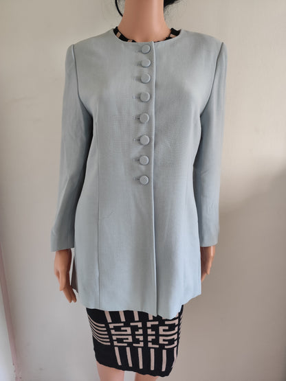 Veste longue droite bleue clair -Marque 1 2 3 – Taille 38